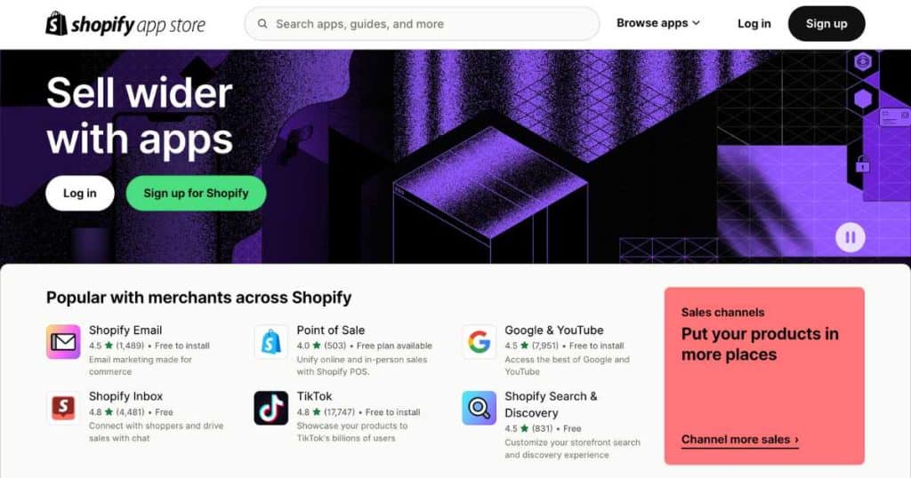 Top 10 Advantages of Shopify Extensive App Store 1024x538 1